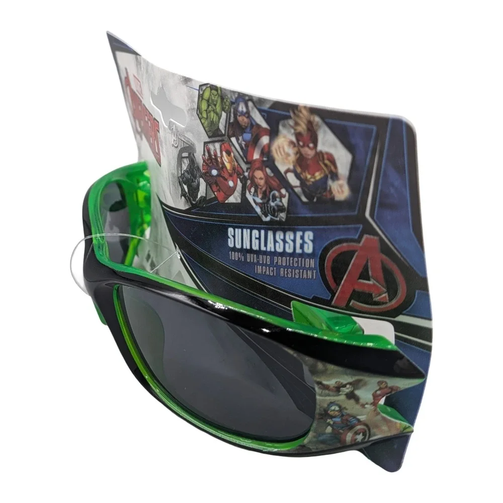 Marvel Avengers Kids Sunglasses Black Green Hulk Iron Man 2 Pack Ages 3+ NEW
