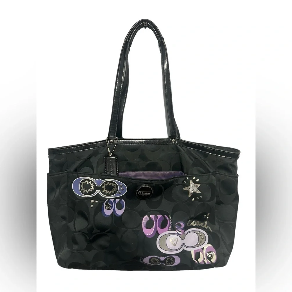 Coach Daisy Applique Diaper Tote Bag Floral Signature Baby Mom Carryall
