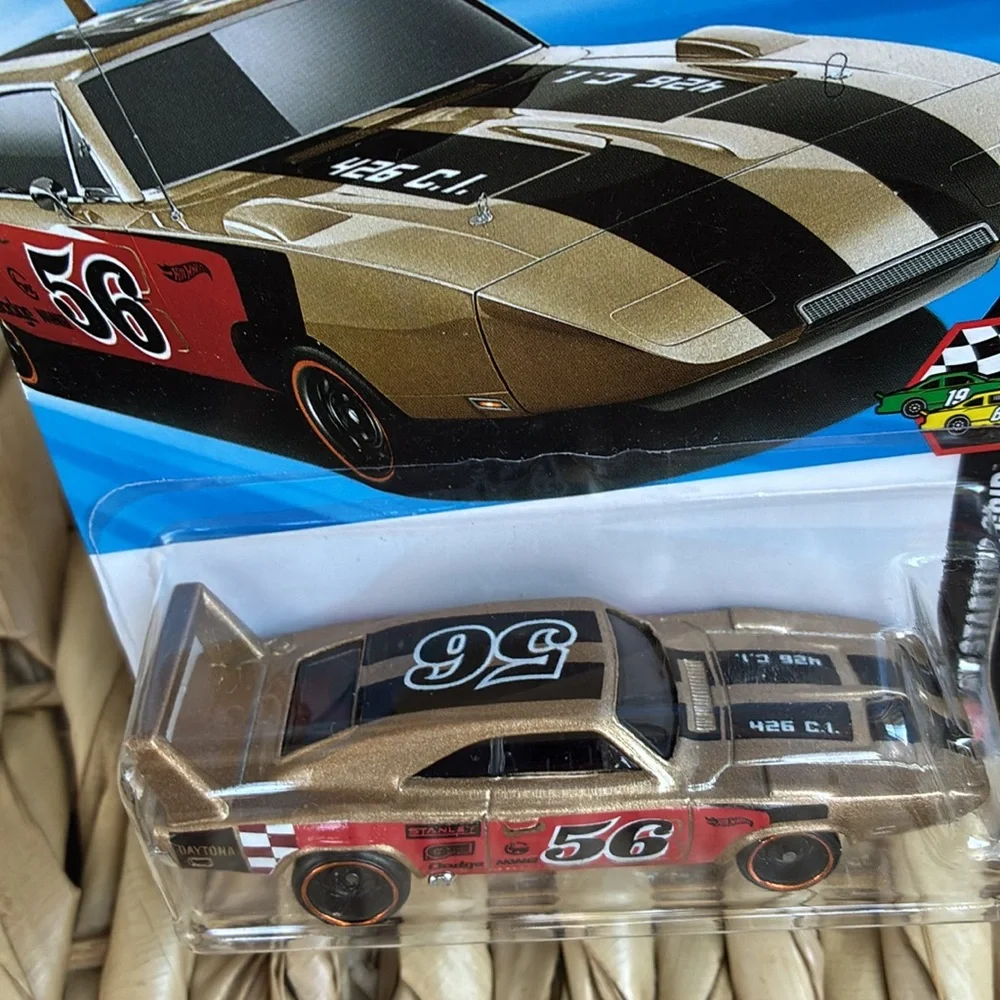 1969 Gold Dodge Charger Daytona Hot Wheels Race Car Racer 56 HotWheels New 2026