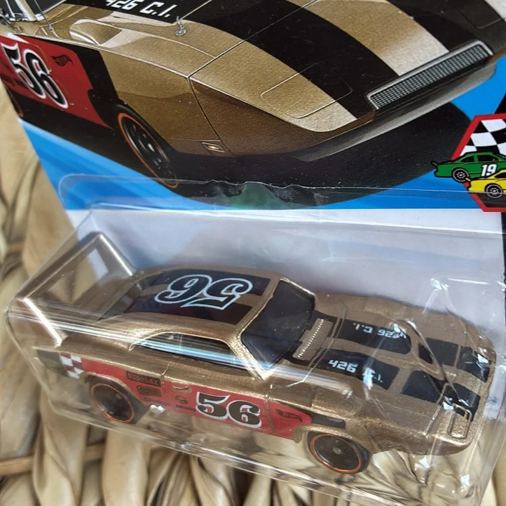 1969 Gold Dodge Charger Daytona Hot Wheels Race Car Racer 56 HotWheels New 2026