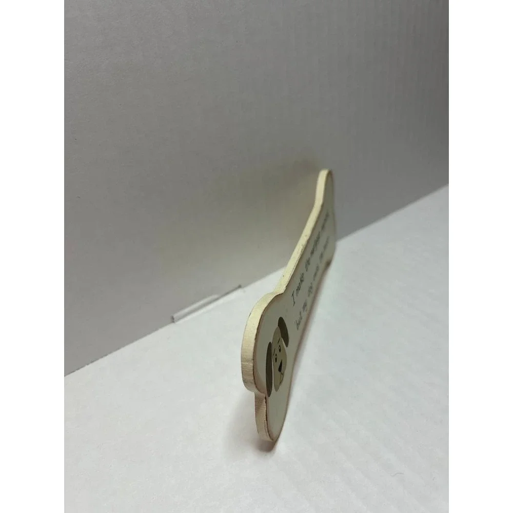 Vintage Dog Bone Shaped Wall Plaque with Humorous Quote
