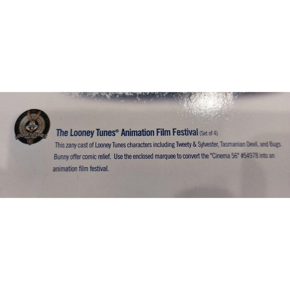 Department 56 Snow Village THE LOONEY TUNES ANIMATION FILM FESTIVAL Original box