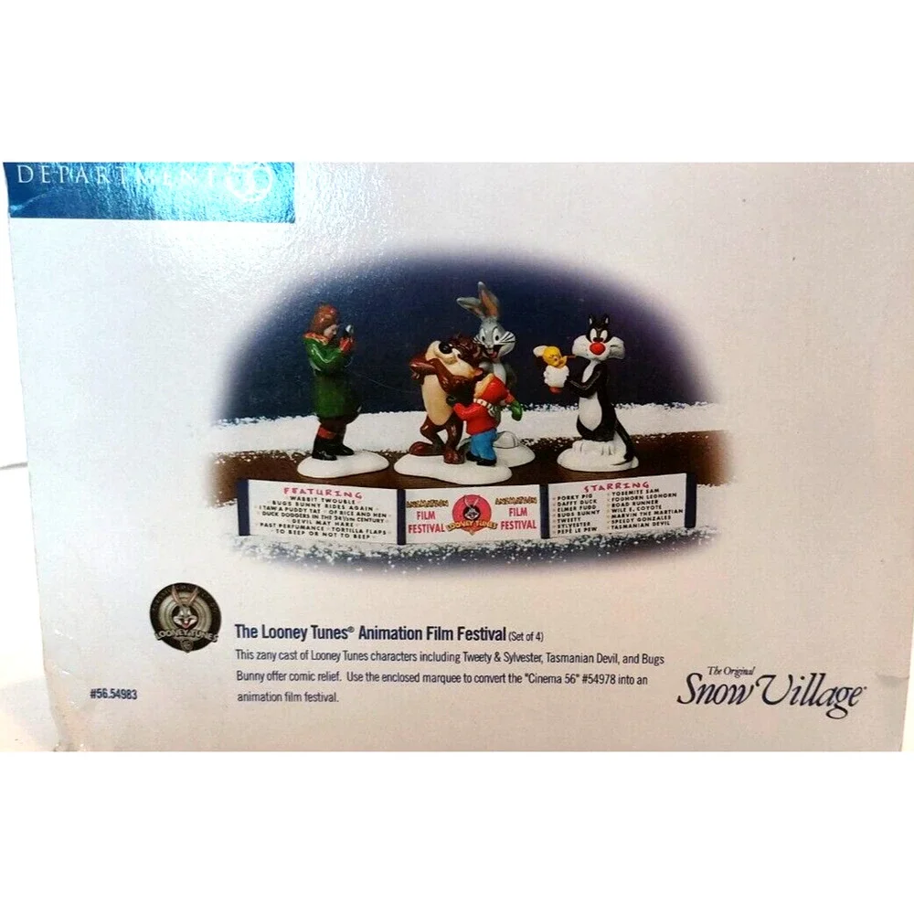 Department 56 Snow Village THE LOONEY TUNES ANIMATION FILM FESTIVAL Original box