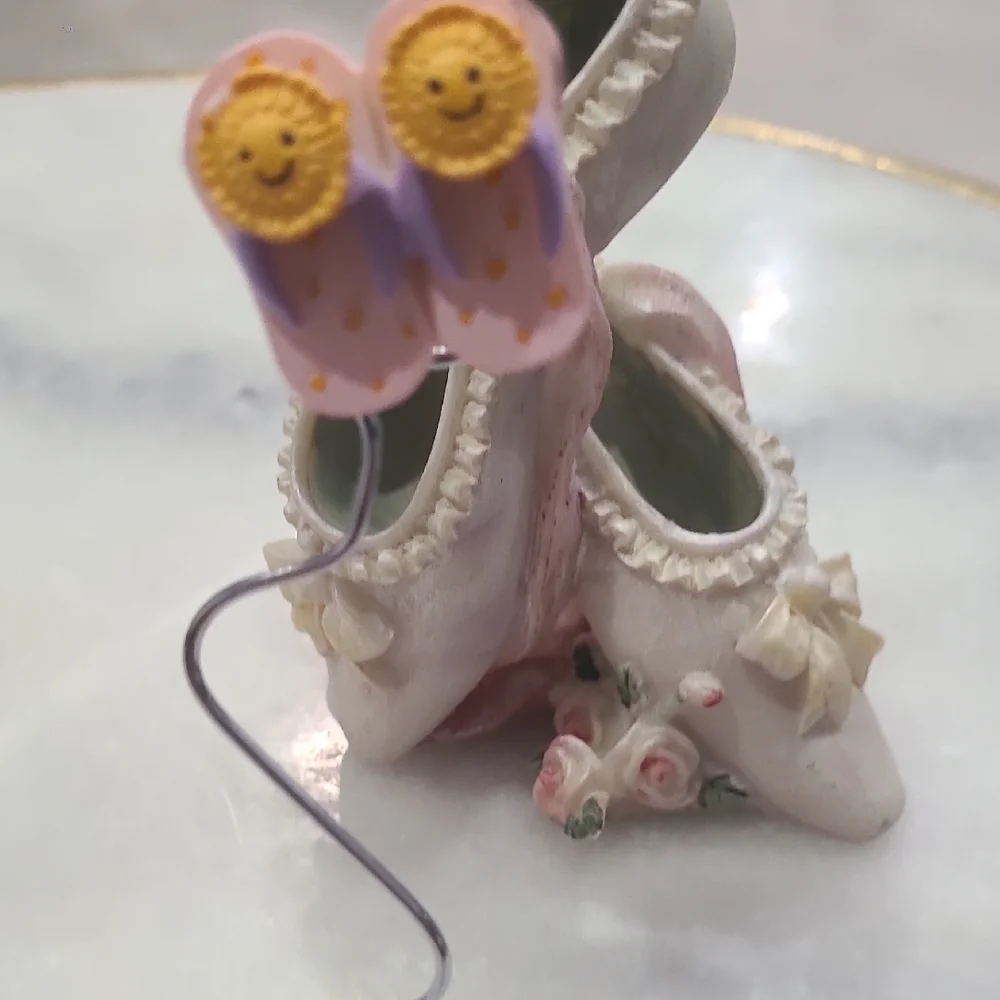 KS Selection Pink and White Kids Ballet Slippers