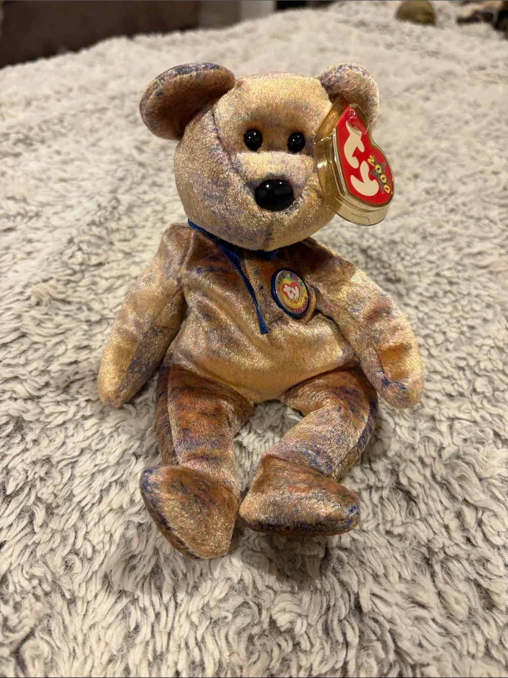 Ty cubby III Bear Plush in Shimmering Gold and Iridescent Hues