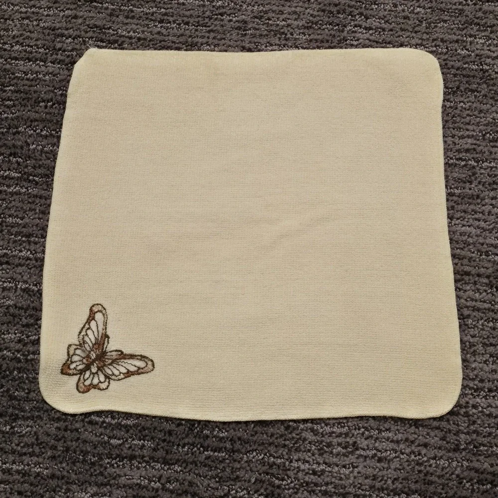 vintage‎ martex washcloth towel yellow butterfly cotton square usa mcm retro