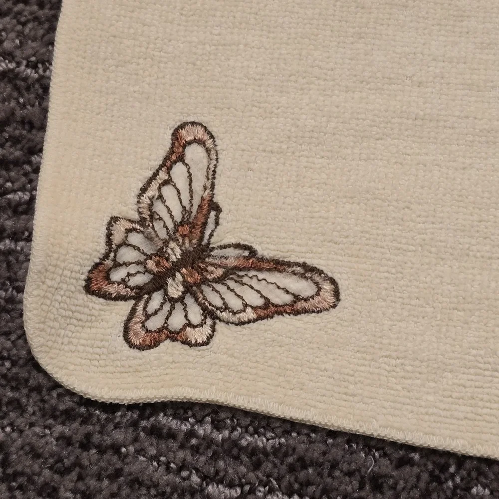 vintage‎ martex washcloth towel yellow butterfly cotton square usa mcm retro