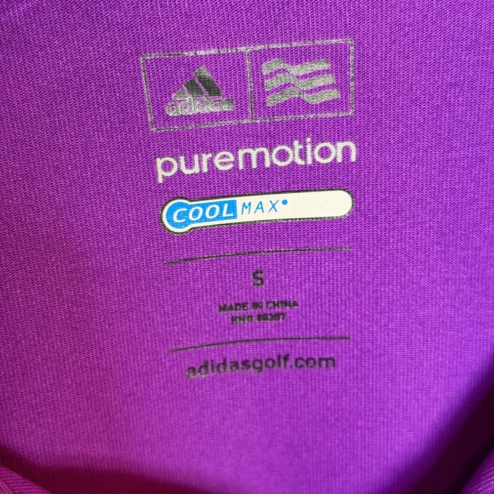 Adidas Men's Purple Polo with Yellow‎ Accents