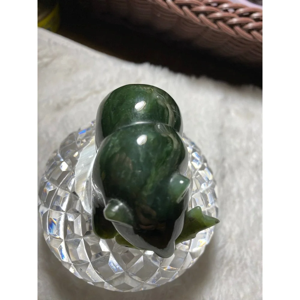 Elephant with a fish on‎ his mouth jade figurine
