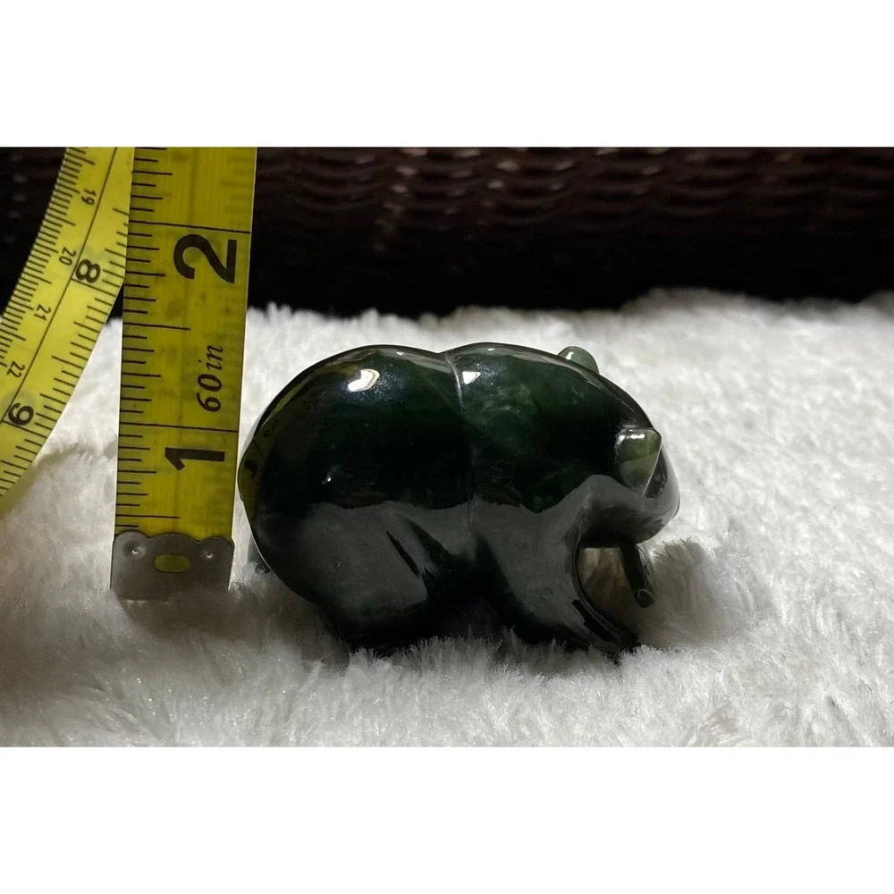Elephant with a fish on‎ his mouth jade figurine