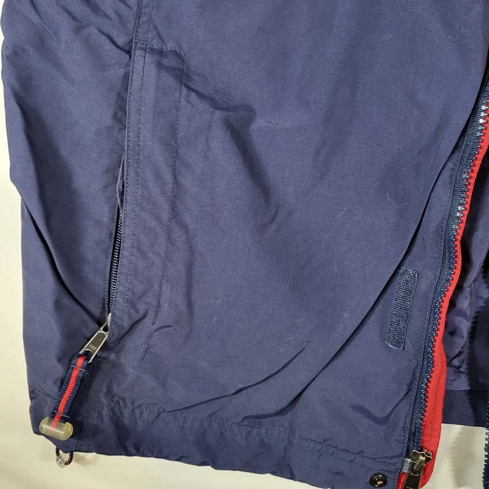 L.L. Bean Men's Large Blue Red Trim 3-in-1 Jacket Extra Zipper for Fleece Lining