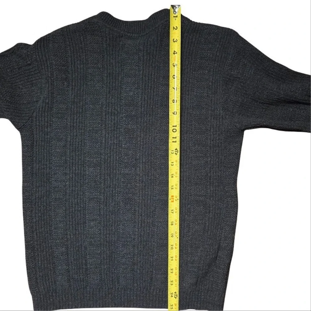 Boy's Cotton Sweater Luxury Oscar De La Renta Pullover Cable‎ Size M Dark Gray