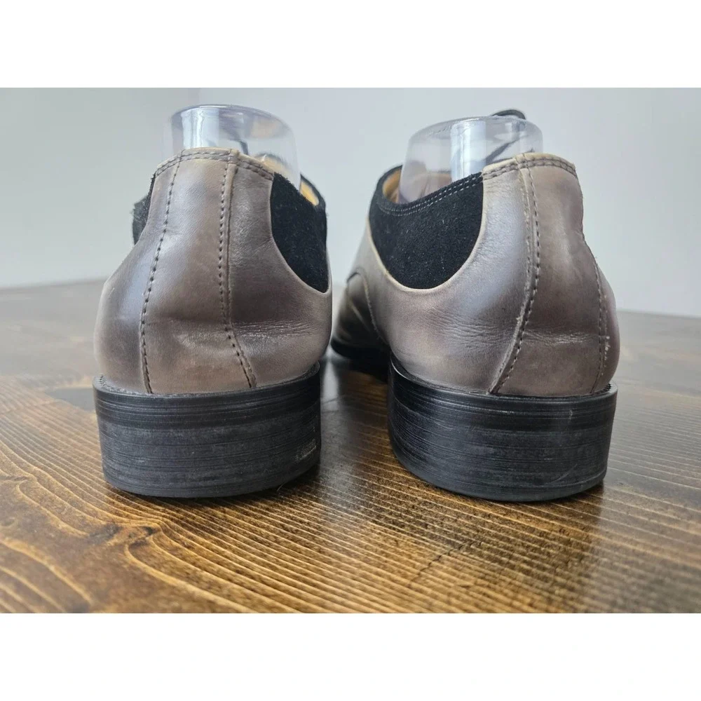 Stacy Adams‎ Men's Dress Shoes Size 10.5 Gray Black Leather Oxford Lace Up 25314