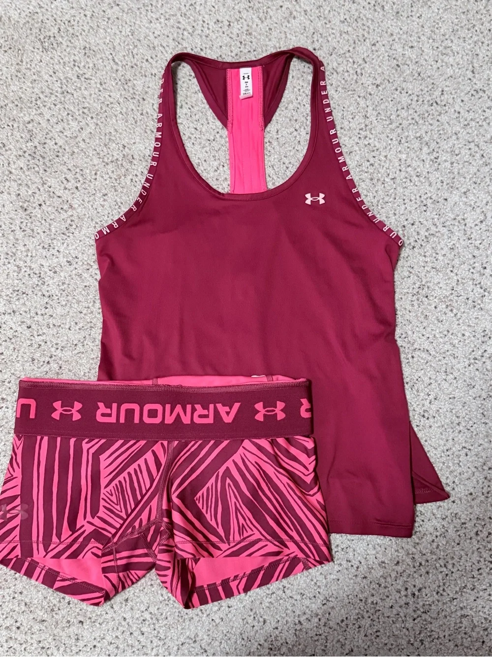 Under Armour Maroon & Pink Matching Set
