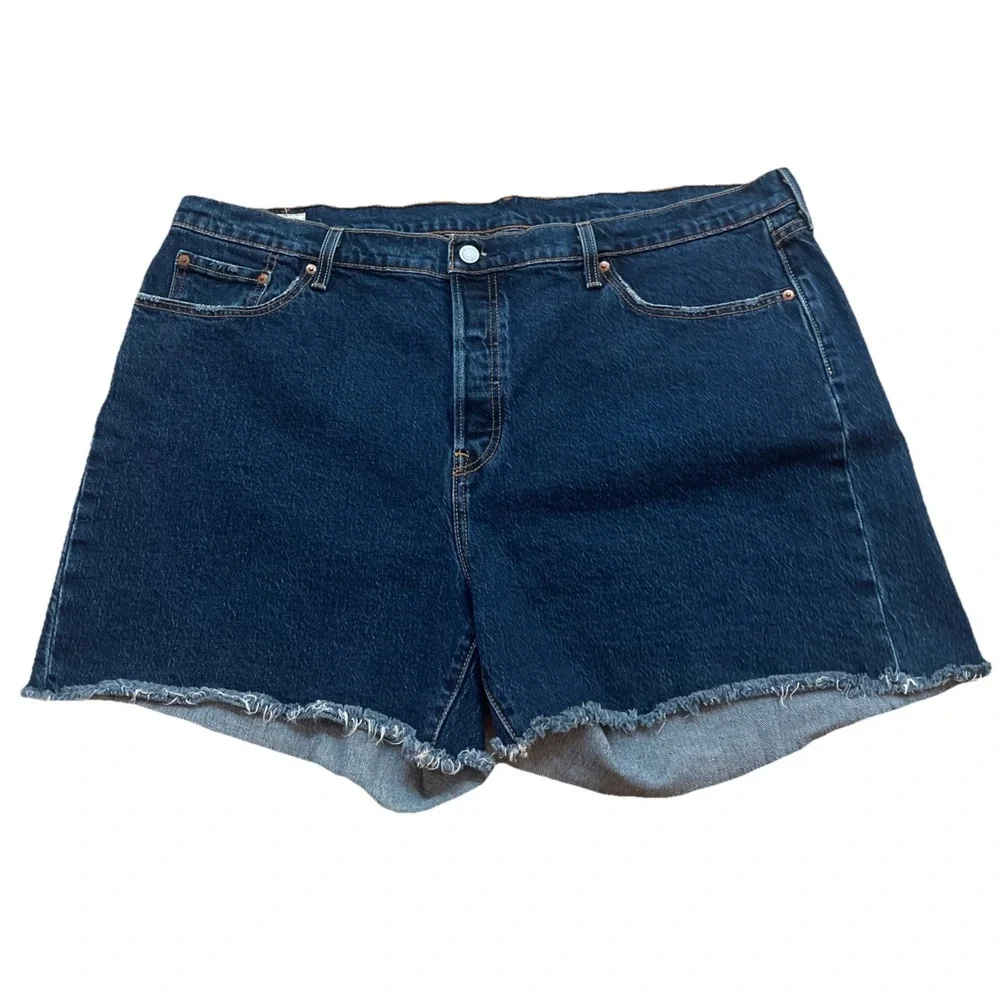Levi's 501 Shorts Women's Size 20W Button Fly High Rise Jive Dark Wash