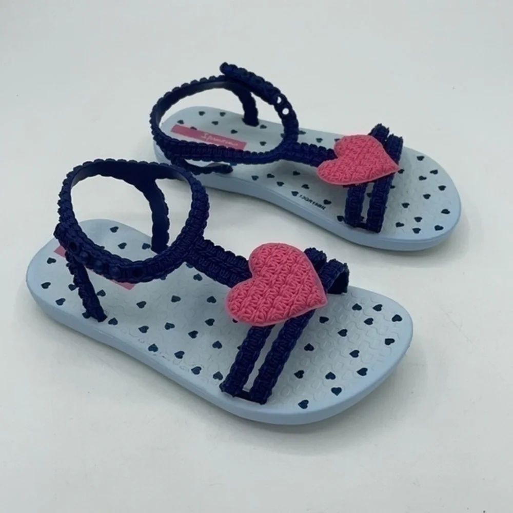IPANEMA Blue & Pink Heart My First ipanema sandals