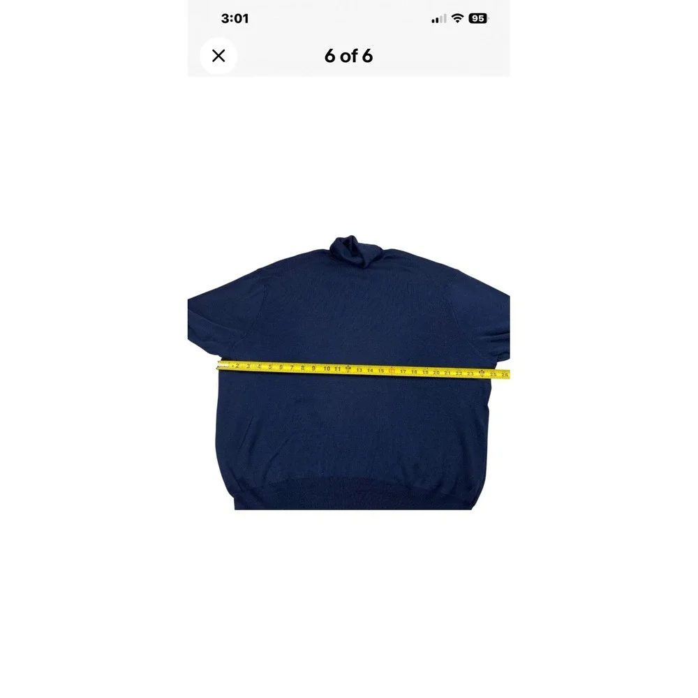 Ralph Lauren Polo Golf Turtleneck Men's XL 100% Pima Cotton Sweater Navy