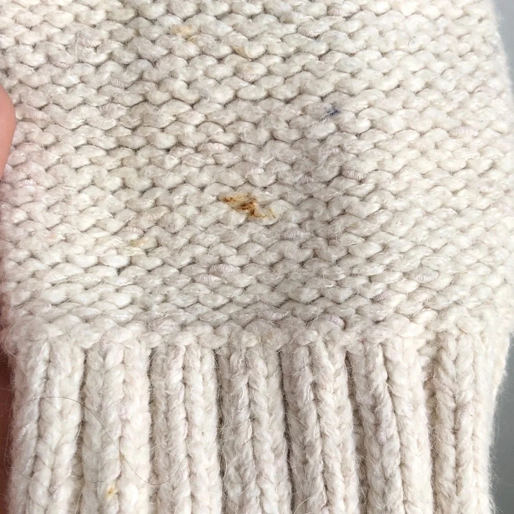 Free People Navy & Cream Patterned Sweater