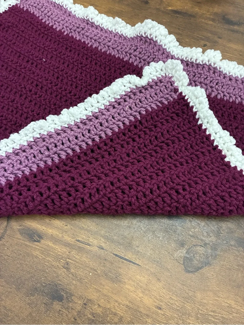 Handmade Crochet Purple Baby/ Doll Blanket