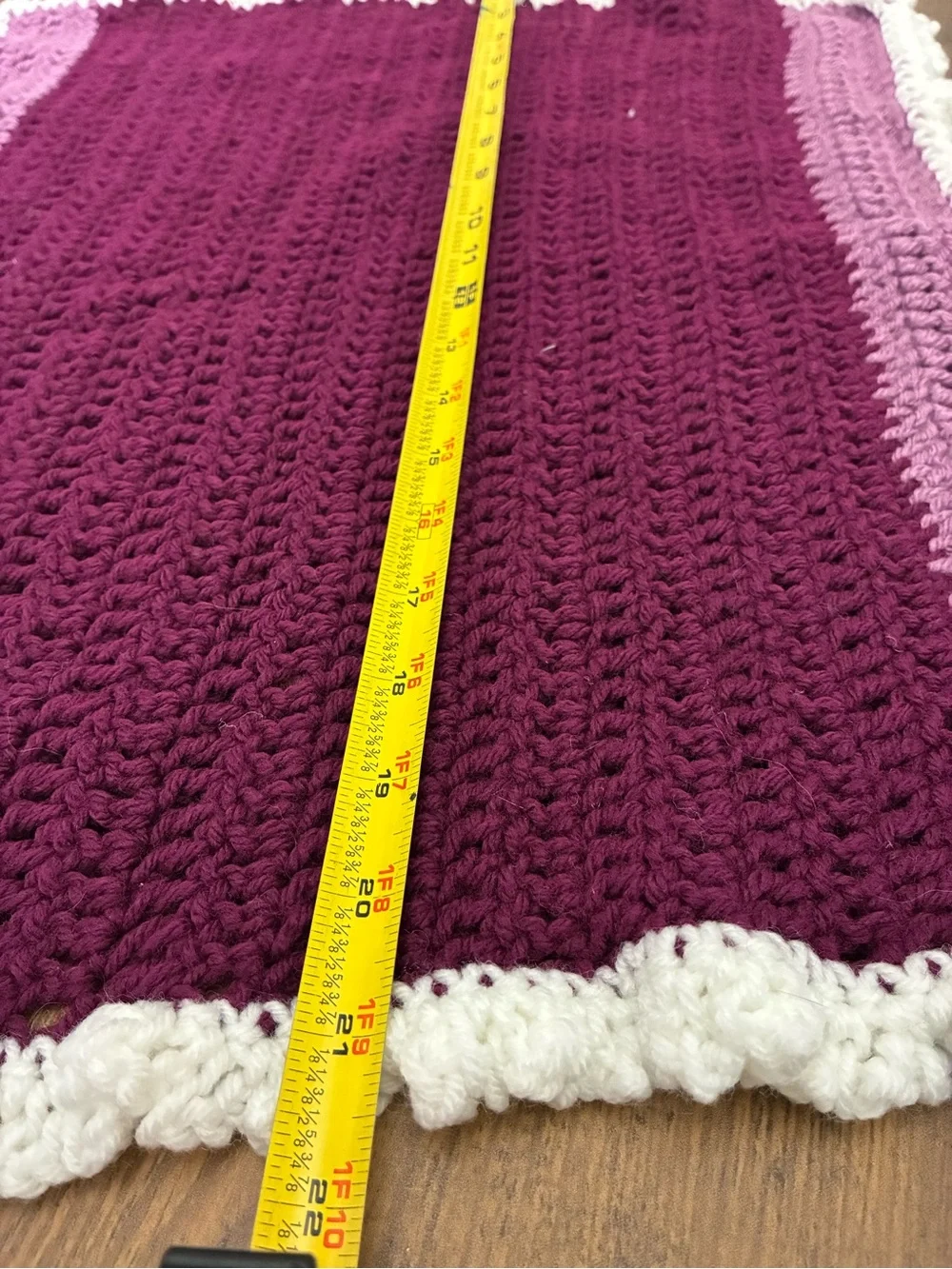 Handmade Crochet Purple Baby/ Doll Blanket