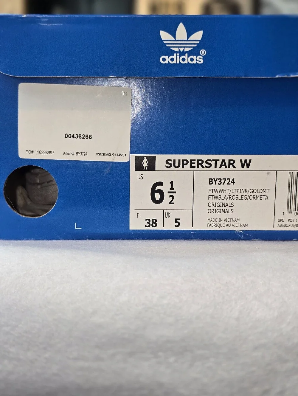 Adidas Originals Superstar W Sneakers Pink White Shell Toe Shoes Women’s 6.5