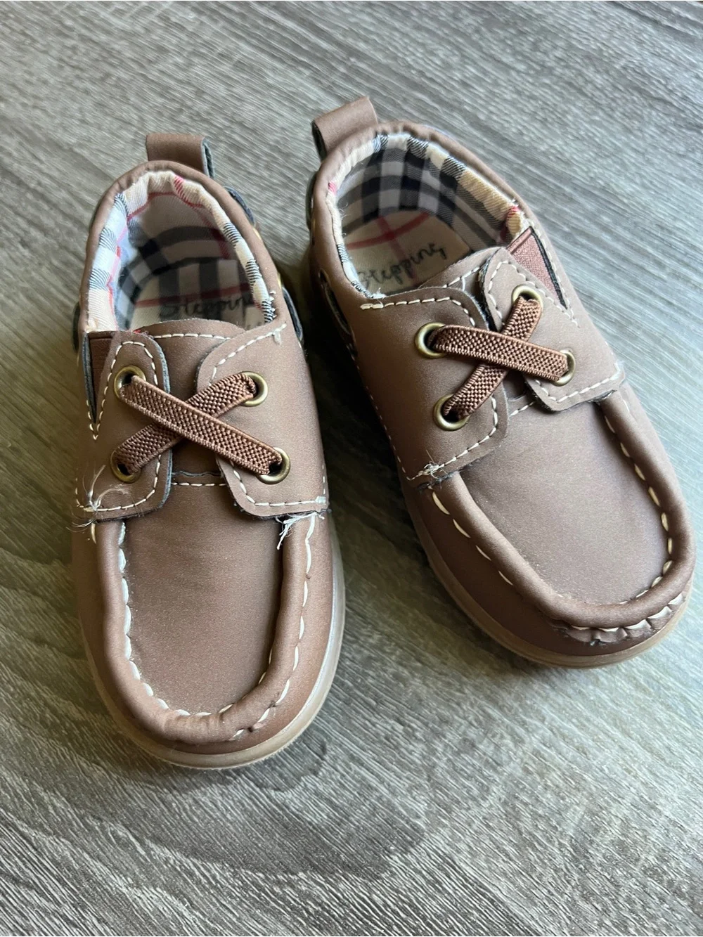 Stepping Stones Toddler Boat Shoes Size 4 Brown Casual Dress Shoes