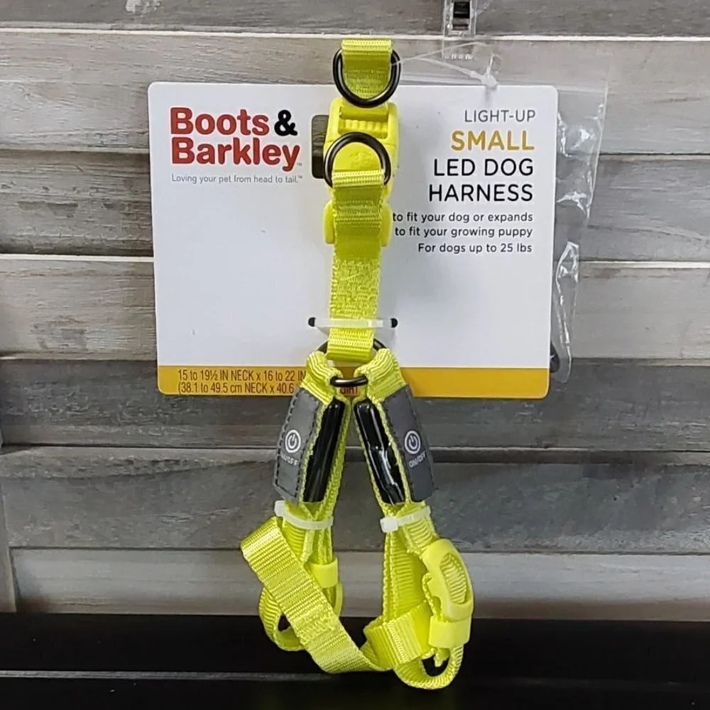 LED Rechargeable Dog Harness Vibrant Green | Boots & Barkley™ | Small