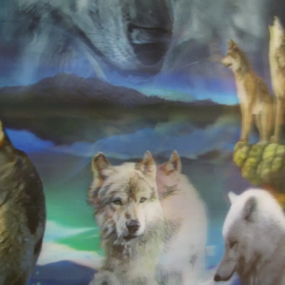 3-D Holographic Image - Hologram Wolves