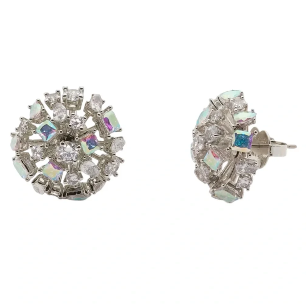 KATE SPADE • Beaming Bright Silver Clear Crystal Earrings