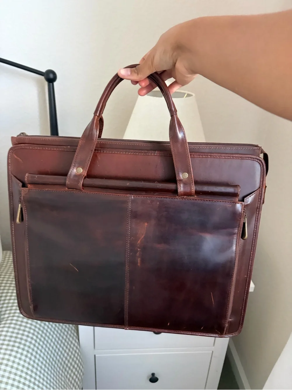 Classic Brown Leather Briefcase