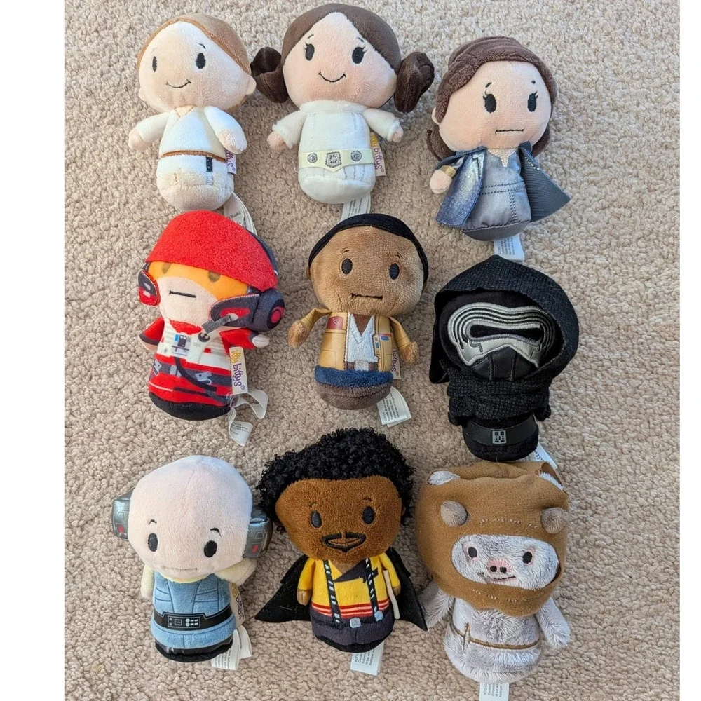 Hallmark Itty Bittys Star Wars Mega Plush Lot Princess Leia Luke Kylo Ewok 4