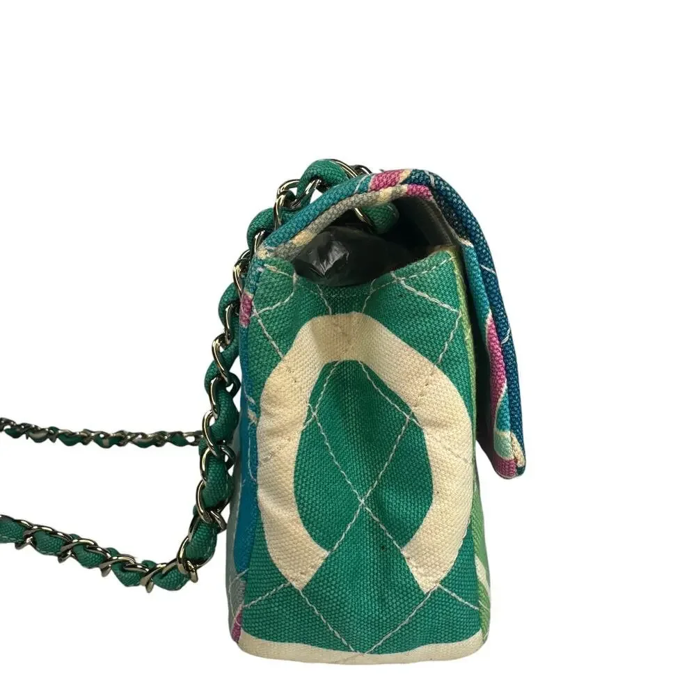 Chanel Eiffel Tower Flap Bag Vintage Paris Shoulder Purse CC Rare Quilted Canvas