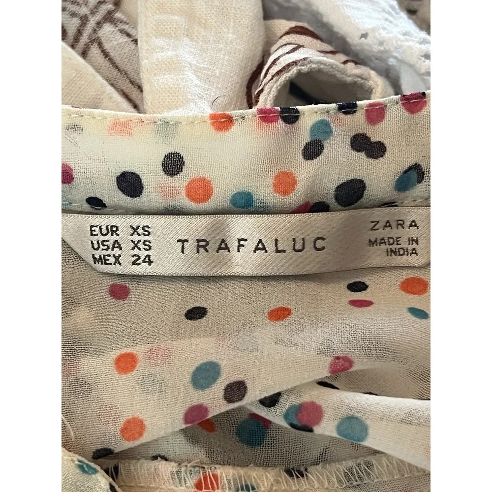 Zara Trafaluc womens‎ sleeveless polka dot blouse XS