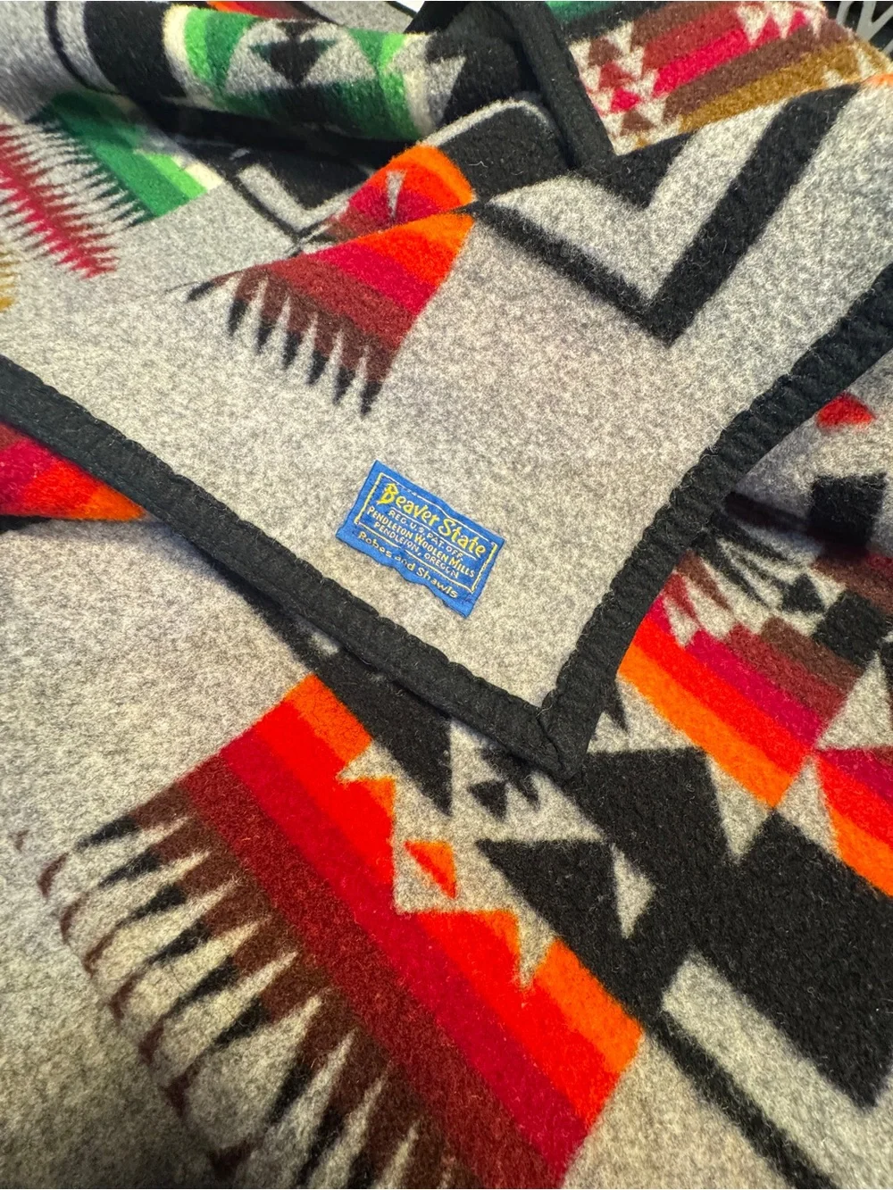 Vintage Pendleton Beaver State Wool Blend Blanket Native 71” x 59”