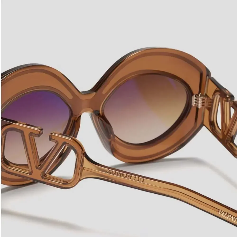 New! Valentino V SOUL II VLS 128B Chic Brown Sunglasses, Authentic