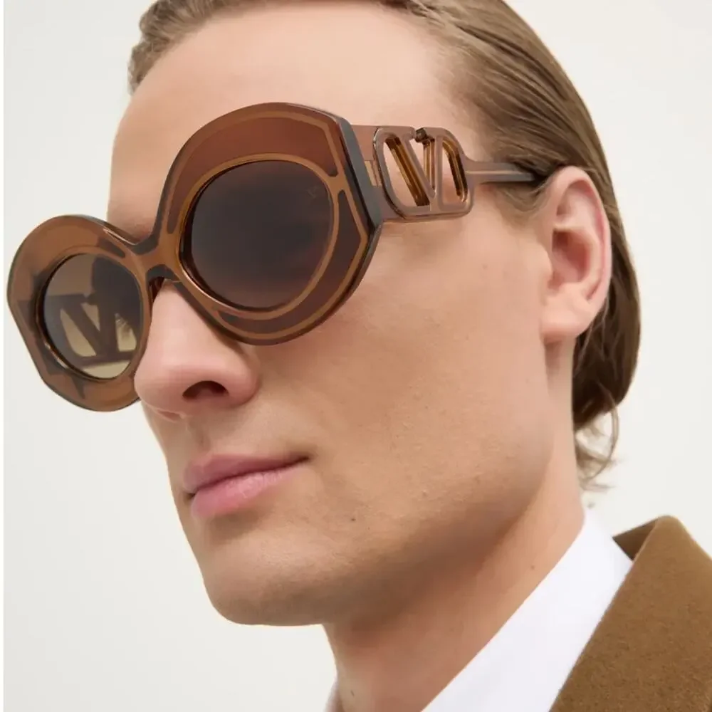 New! Valentino V SOUL II VLS 128B Chic Brown Sunglasses, Authentic