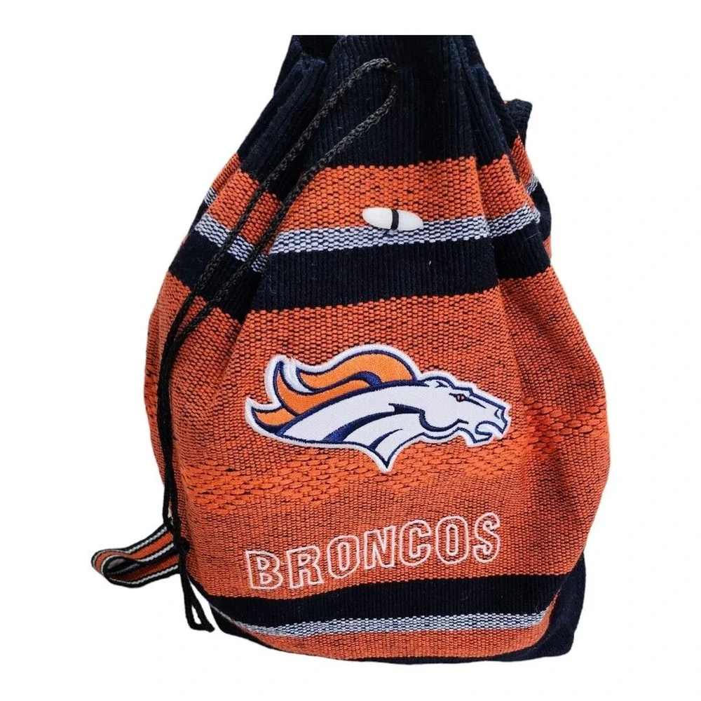 NFL Denver Broncos Backpack Bag Orange Embroidered Logo Beachy‎ Boho Football