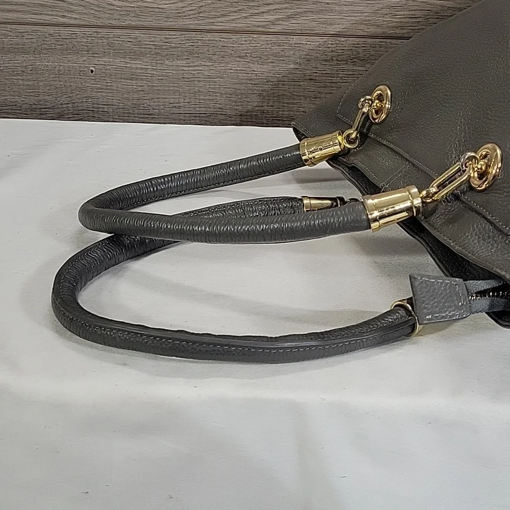 Kristen Bell for Erica Anenberg Gray Pebble Leather Tote Bag