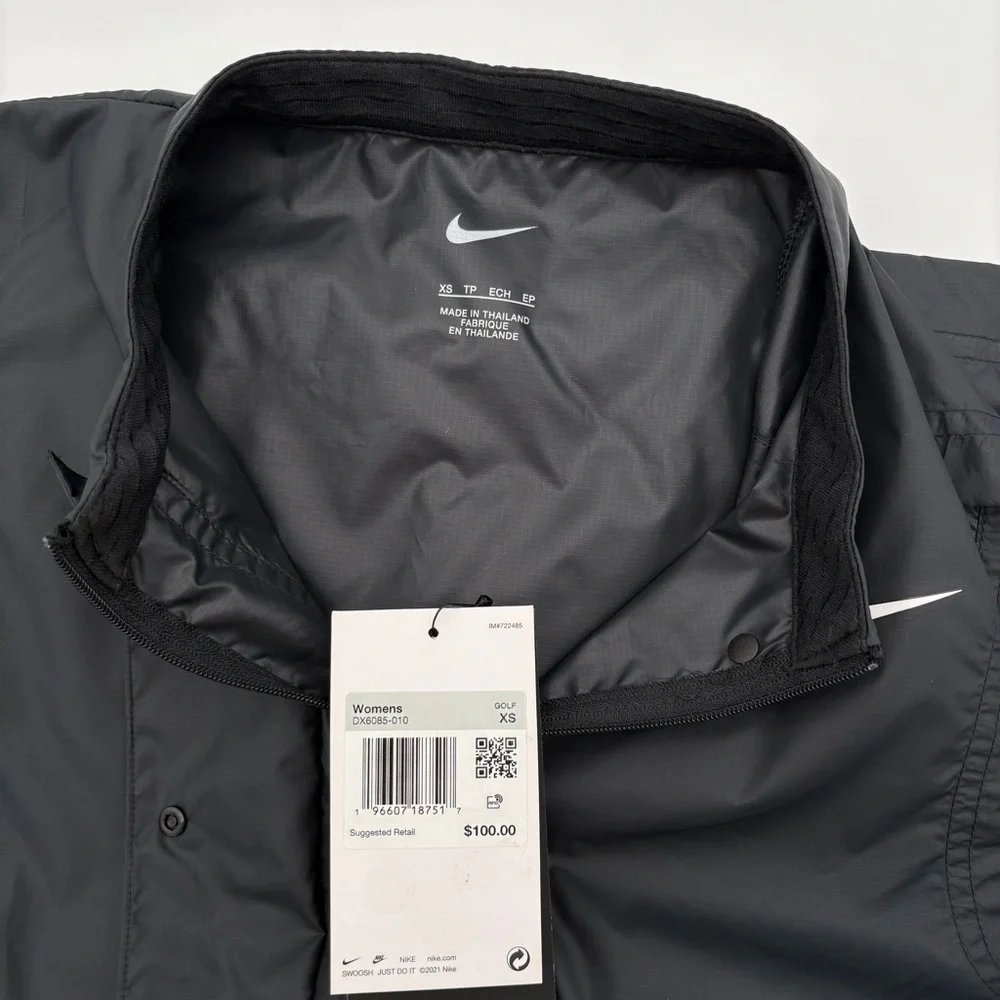 NWT Womens Size XS Black Nike Sleeveless Full Zip Close Tour Repel Golf Vest Top