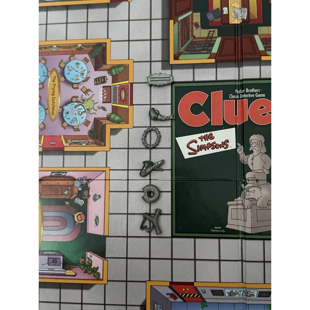 The Simpsons Clue 2nd Edition Board Game Complete Parker Brothers Hasbro 2002