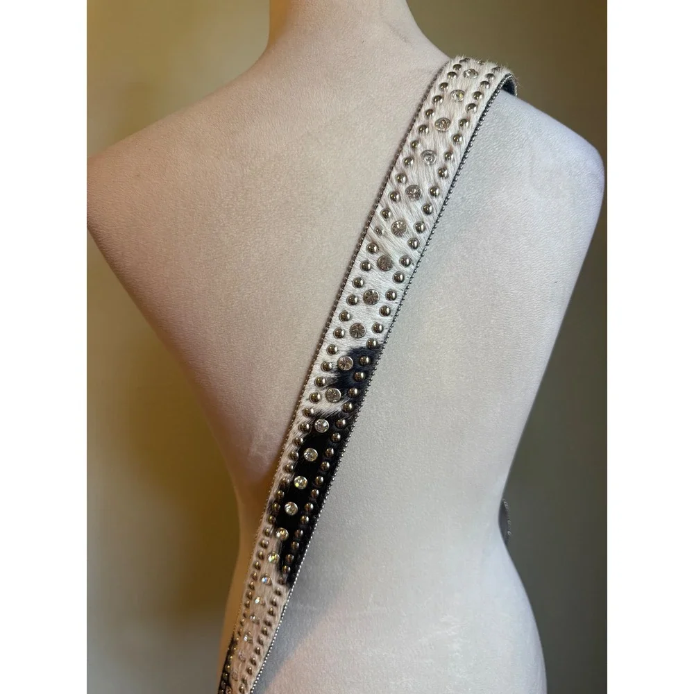 Nocona Womens XL Hair Rhinestone Western Belt Cowgirl y2k bling boho rodeo brown