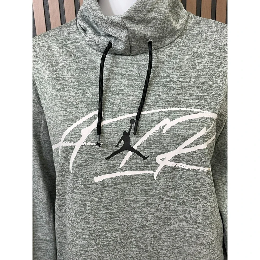 Air Jordan Men's XL Gray Hoodie Polyester Pullover‎ Drawstring Activewear Sports