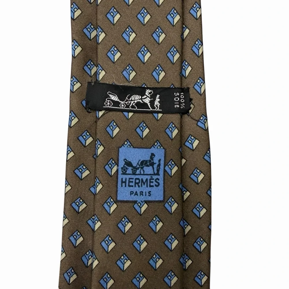 Hermes Men's Vtg Tie Geometric 