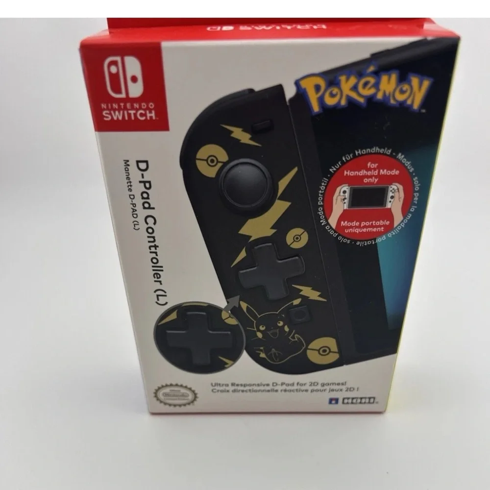 Nintendo Switch D-Pad Controller‎ Hori (L) (Pokemon: Black & Gold Pikachu