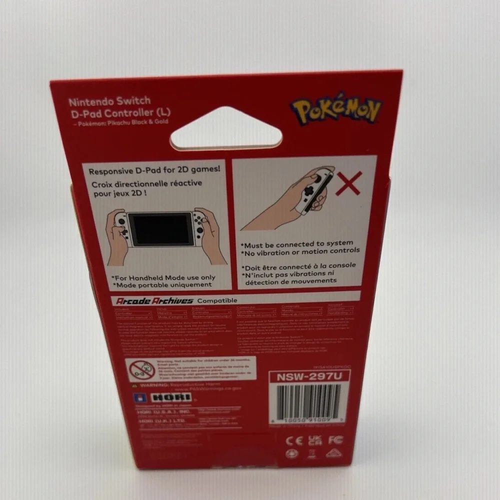 Nintendo Switch D-Pad Controller‎ Hori (L) (Pokemon: Black & Gold Pikachu