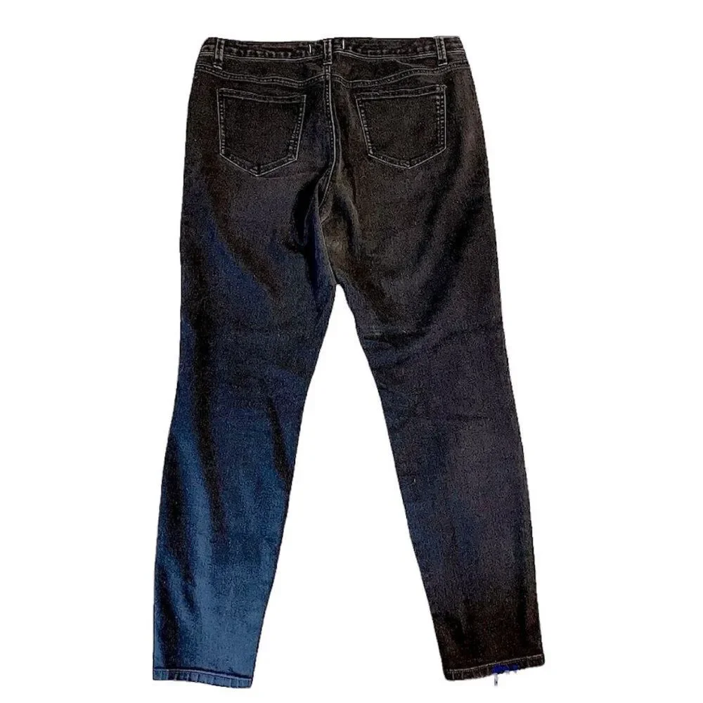 Vintage America Matchstick Nine West Skinny High waist black jeans size 14