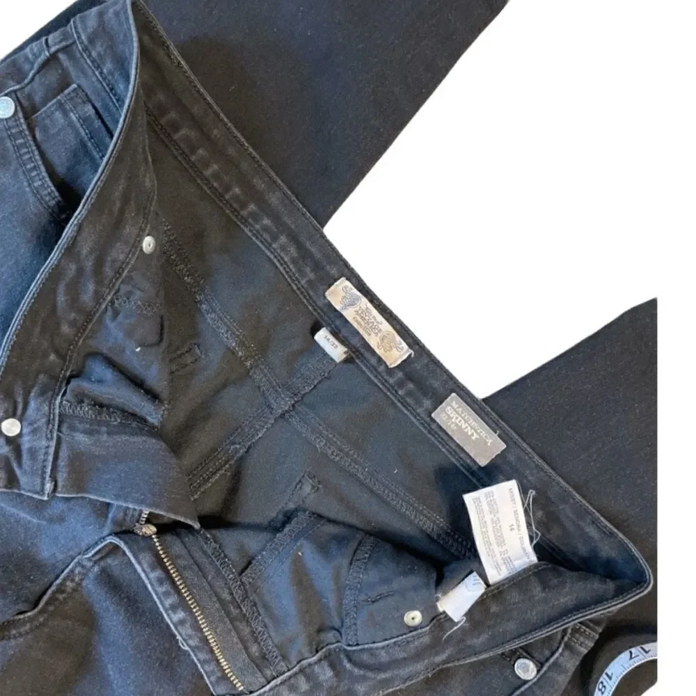 Vintage America Matchstick Nine West Skinny High waist black jeans size 14