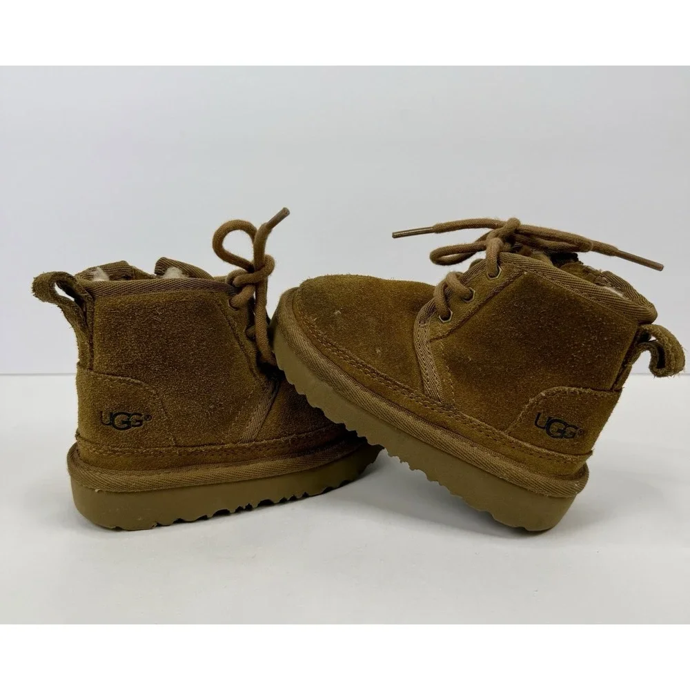 Ugg Neumel II Chestnut Suede Toddler Kids chukka Boots Size 6