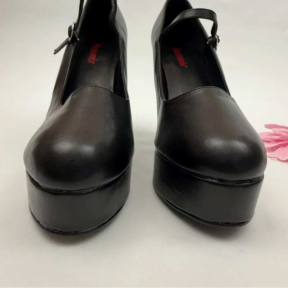 Demonia Dolly-50 Mary Jane Platform Heels Black Vegan Leather Goth Grunge Punk