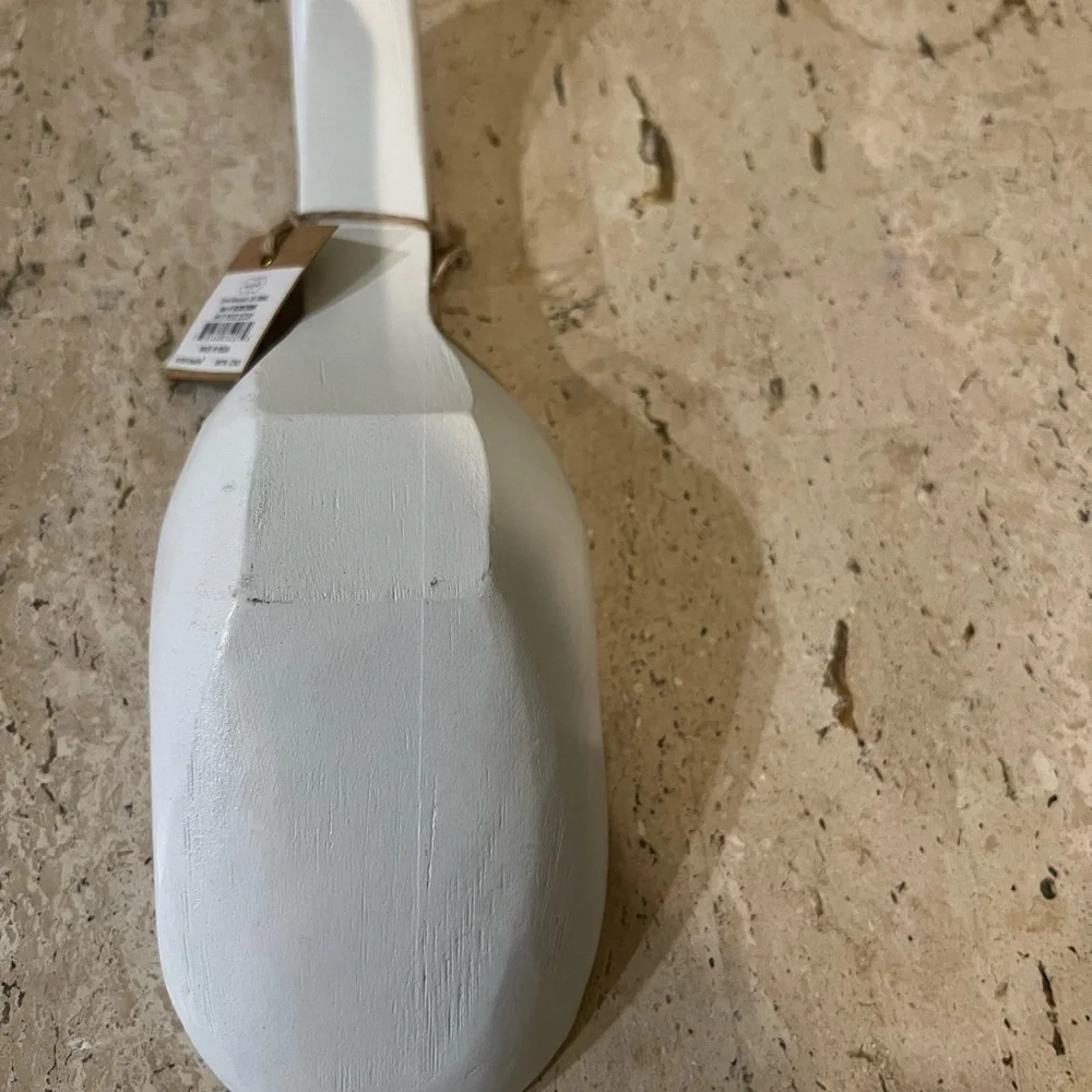 Mud Pie Home White Wood General Market Store Style Scoop Decorative Piece